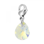 Charm goutte en acier SC Crystal orné de Cristaux scintillants