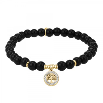 Levensboom armband van SC Bohème met zwarte kralen