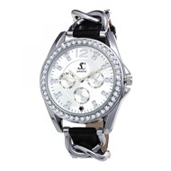 Montre élégante Adèle SC Crystal ornée de 44 cristaux scintillants et d'un véritable diamant