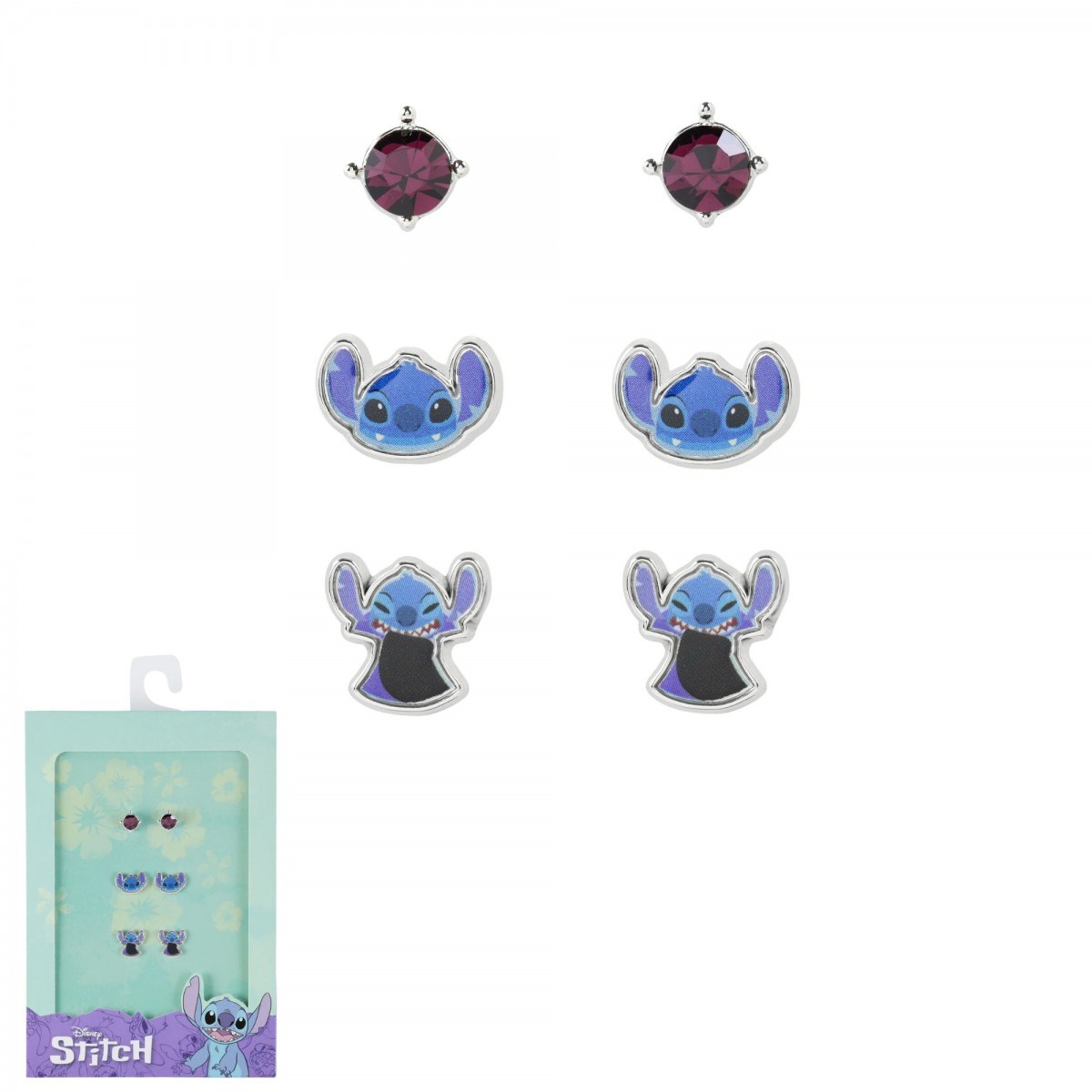 Lot de 3 paires de Boucles d'oreilles Disney - Stitch