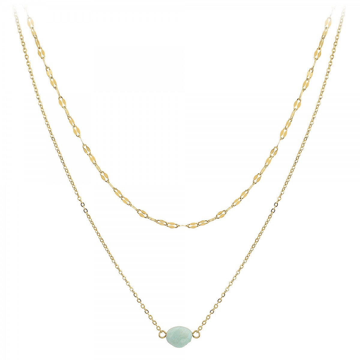 Collier multi rangs SC Crystal orné d'une amazonite