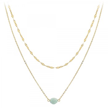 Collier multi rangs SC Crystal orné d'une amazonite