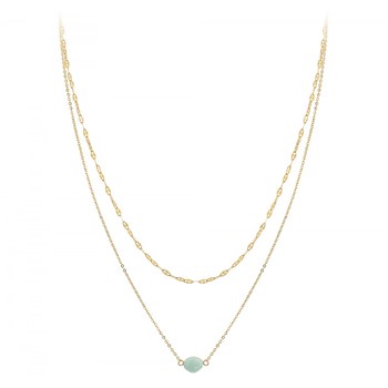 Collier multi rangs SC Crystal orné d'une amazonite