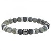 Bracelet homme SC Crystal orné de jaspe gris et agate noire - vue V1