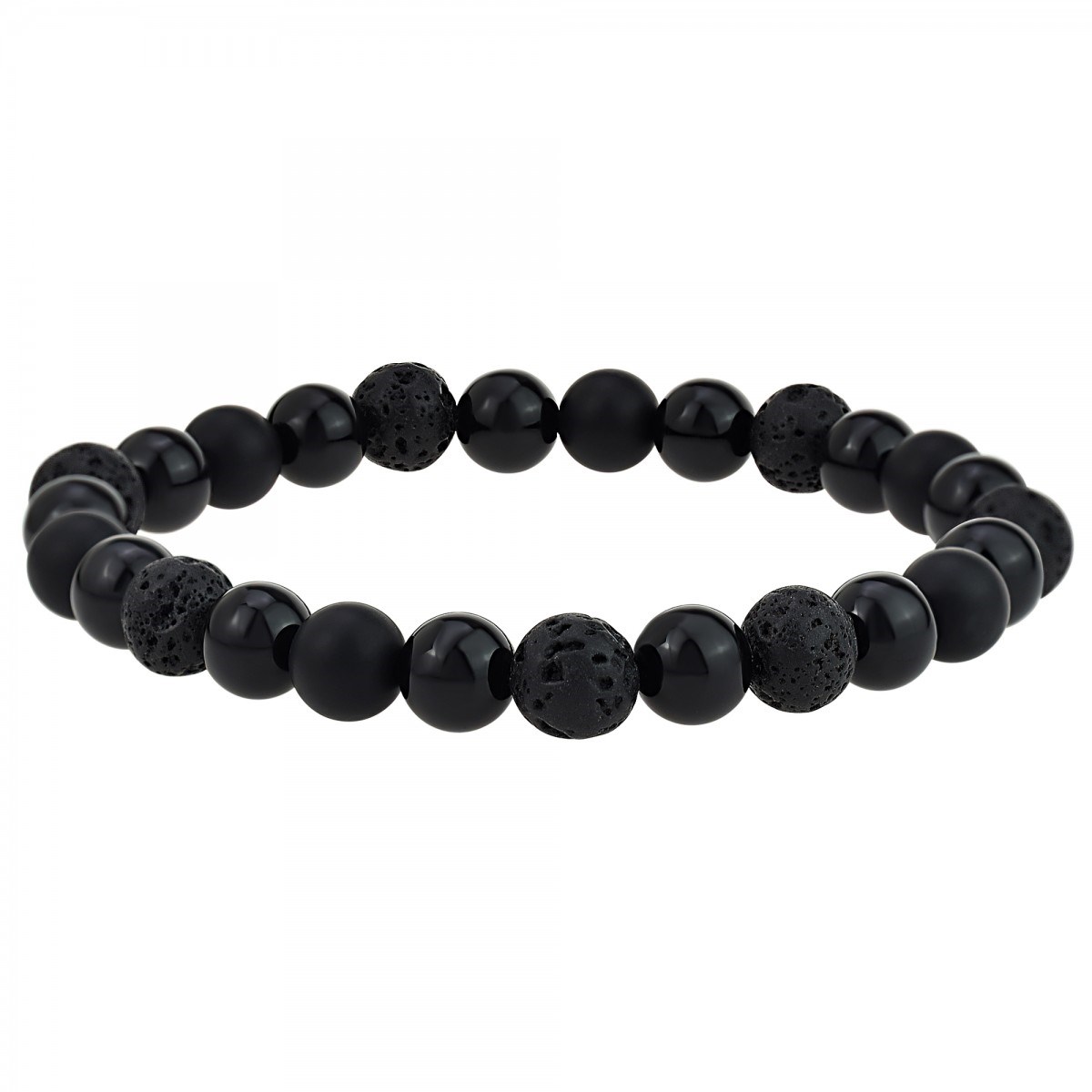 Bracelet homme SC Crystal orné de lave et agate noire