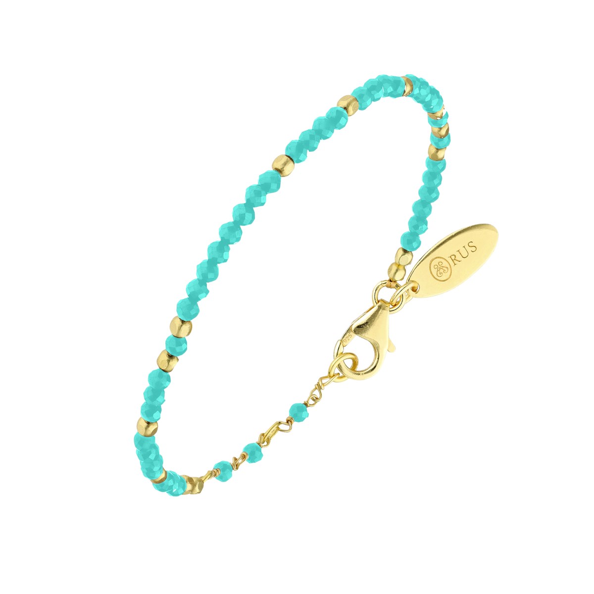 Bracelet Argent Doré Simple Perles Naturelles Turquoise