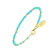 Bracelet Argent Doré Simple Perles Naturelles Turquoise