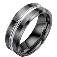 Bague tungstene et acier inoxydable