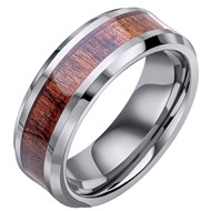 Bague tungstene et acier inoxydable