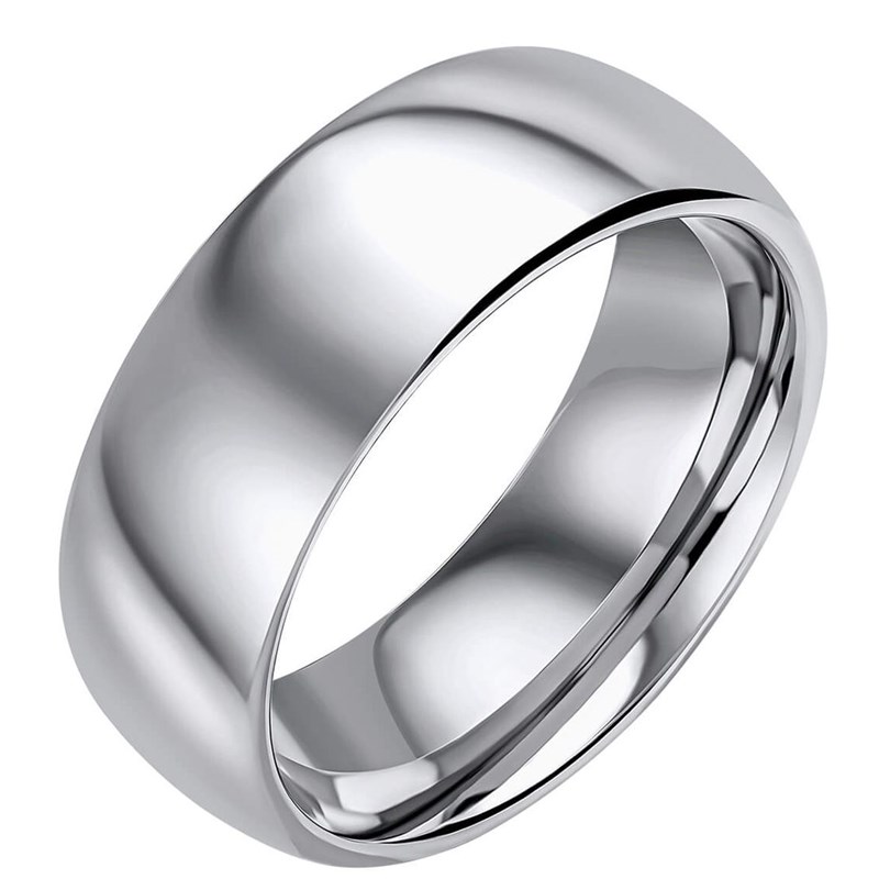 Bague tungstene et acier inoxydable