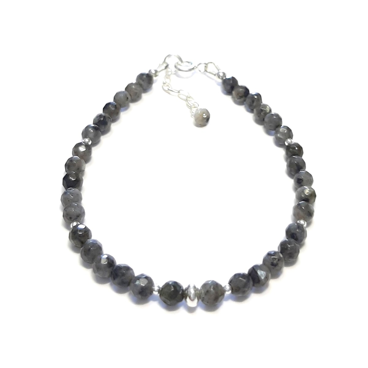 Bracelet Labradorite Noire et Argent 925 - vue 3