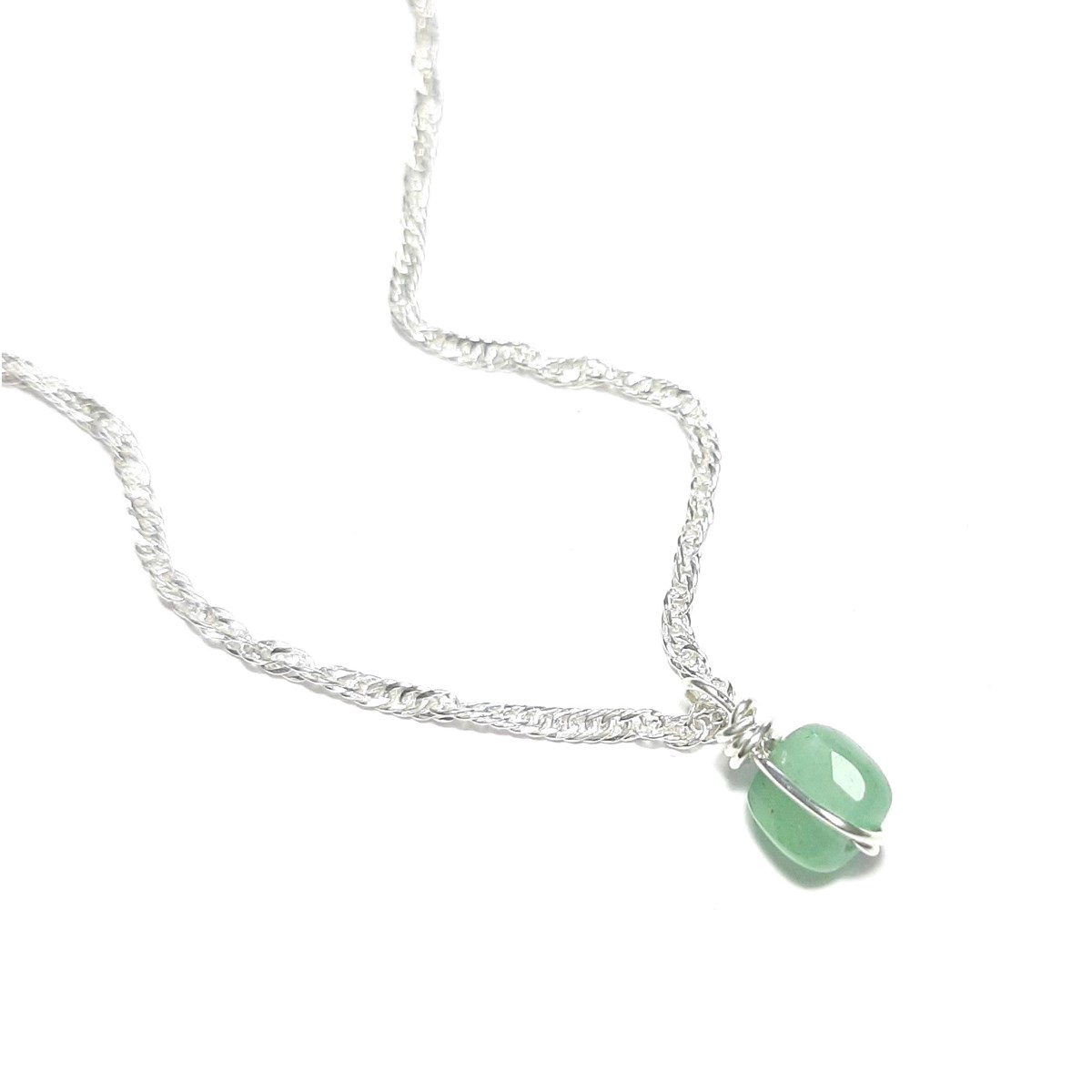 Collier Argent 925 et Aventurine Verte  Essentiel