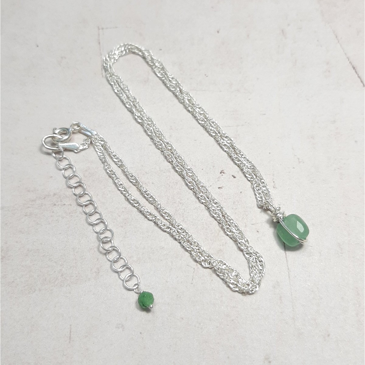 Collier Argent 925 et Aventurine Verte  Essentiel - vue 2