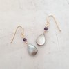 Boucles D'Oreilles Améthyste et Nacre - vue V2