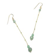 Boucles D'Oreilles en Argent 925 Doré et Aventurine Xingu