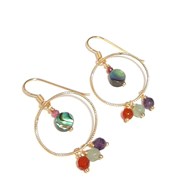 Boucles D'Oreilles Pierres Naturelles Multicolores Salvador