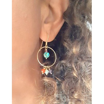 Boucles D'Oreilles Pierres Naturelles Multicolores Salvador