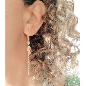 Boucles D'Oreilles Feuilles Aventurine
