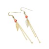 Boucles D'Oreilles Feuilles Cornaline - vue V1