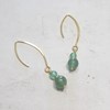 Boucles d'Oreilles Pendantes en Argent 925 Doré et Aventurine Verte - vue V2