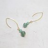 Boucles d'Oreilles Pendantes en Argent 925 Doré et Aventurine Verte - vue V3