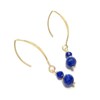 Boucles d'Oreilles Pendantes en Argent 925 Doré et Lapis-Lazuli - vue V1