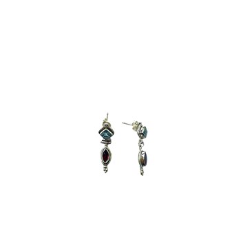 Boucles d'oreille argent, topaze bleue