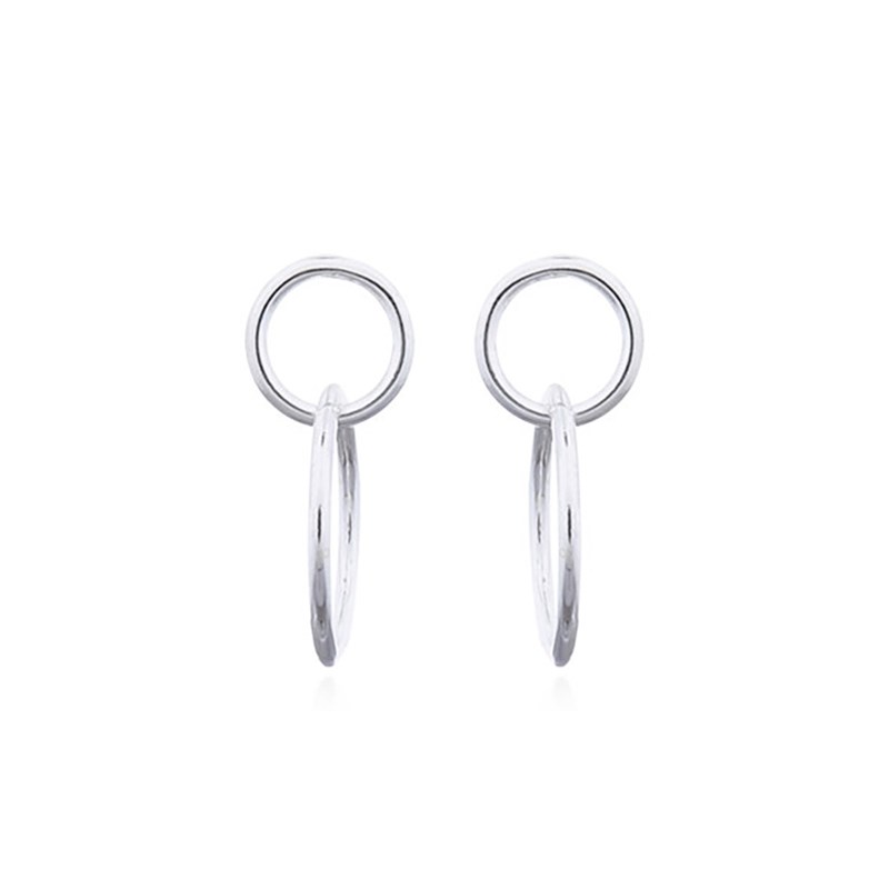 Boucles d'oreilles argent cercles - vue 2