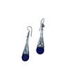 Boucles d'oreilles touareg verre bleu - vue V2