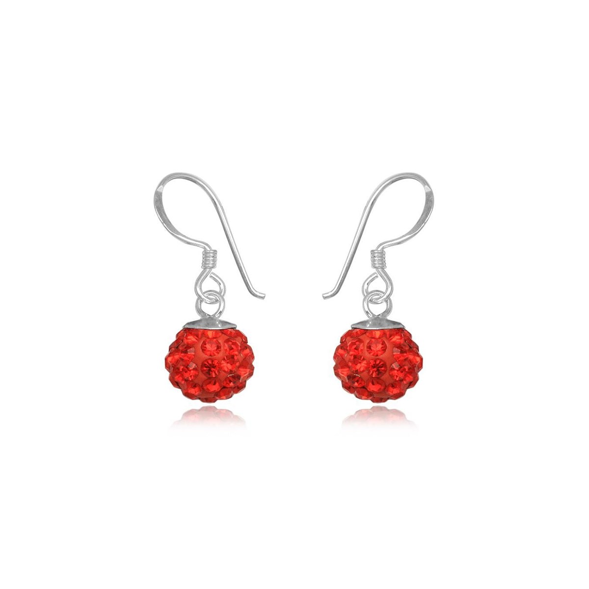 Boucles d'oreilles, boule 0,8cm orange