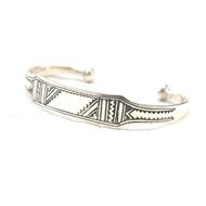 Bracelet rigide plat touareg en argent