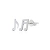 Clou d'oreille en argent forme note de musique - vue V2