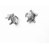 Clou d'oreille en argent forme tortue - vue V3