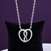 Collier coeur d'infini serti d'oxydes de zirconium Argent 925 Rhodié - vue V4
