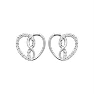 Boucles d'oreilles coeur d'infini serti d'oxydes de zirconium Argent 925 Rhodié