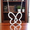 Collier 2 coeurs oxydes de zirconium Argent 925 Rhodié - vue V4