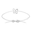 Bracelet 2 coeurs oxydes de zirconium Argent 925 Rhodié - vue V1