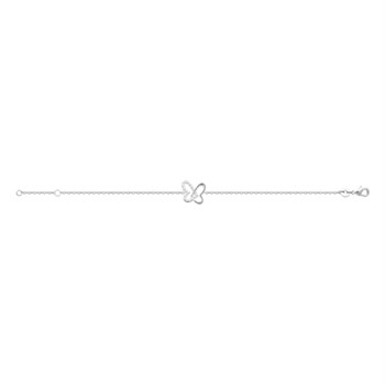 Bracelet 2 coeurs oxydes de zirconium Argent 925 Rhodié