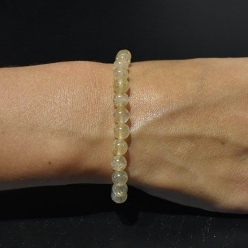 Bracelet en Cristal de Roche Inclusion Rutile Clarté et Énergie Dynamique