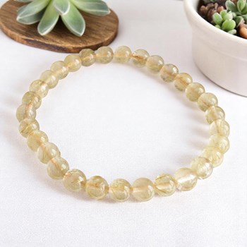 Bracelet en Cristal de Roche Inclusion Rutile Clarté et Énergie Dynamique