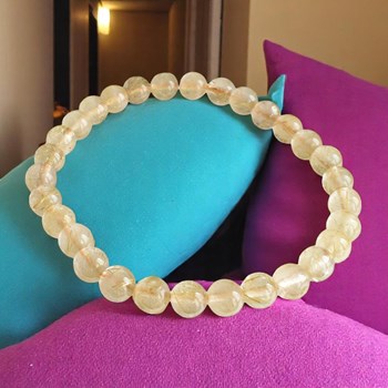 Bracelet en Cristal de Roche Inclusion Rutile Clarté et Énergie Dynamique