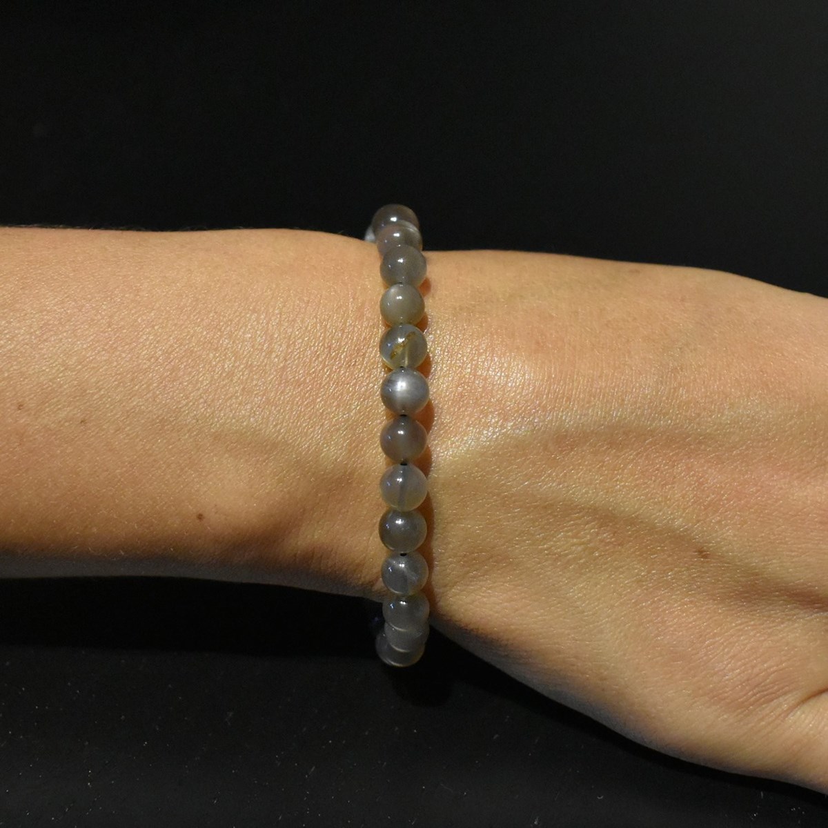 Bracelet en Pierre de Lune Noire Intuition et Protection - vue 2