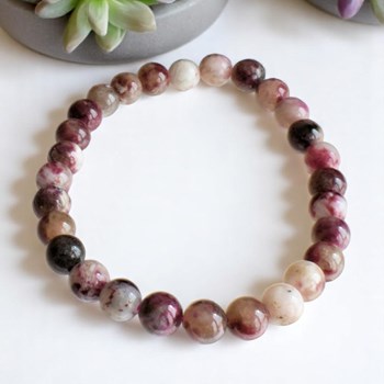 Pink Tourmaline on Quartz Love and Harmony Bracelet