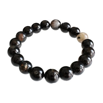 Black Tourmaline Bracelet with Quartz Protection and Balance