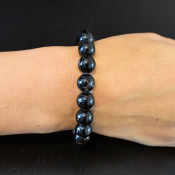 Black Tourmaline Bracelet with Quartz Protection and Balance