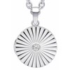 Collier pendentif photo cercle zirconium en argent 925 - vue V1