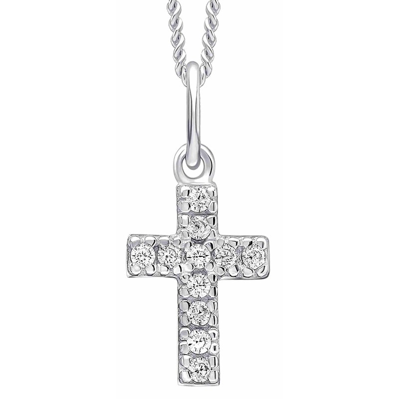 Collier croix zirconium en argent 925