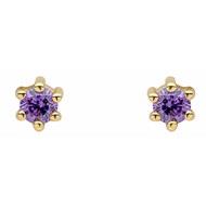 Boucle d'oreille zirconium violet en argent 925