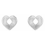 Boucle d'oreille coeur en argent 925