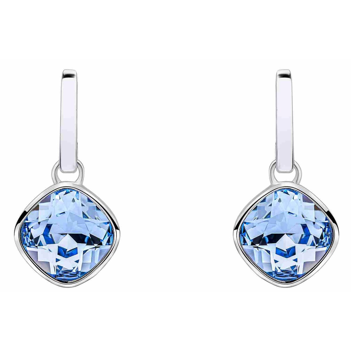 Boucle d'oreille cristal bleu ciel en argent 925